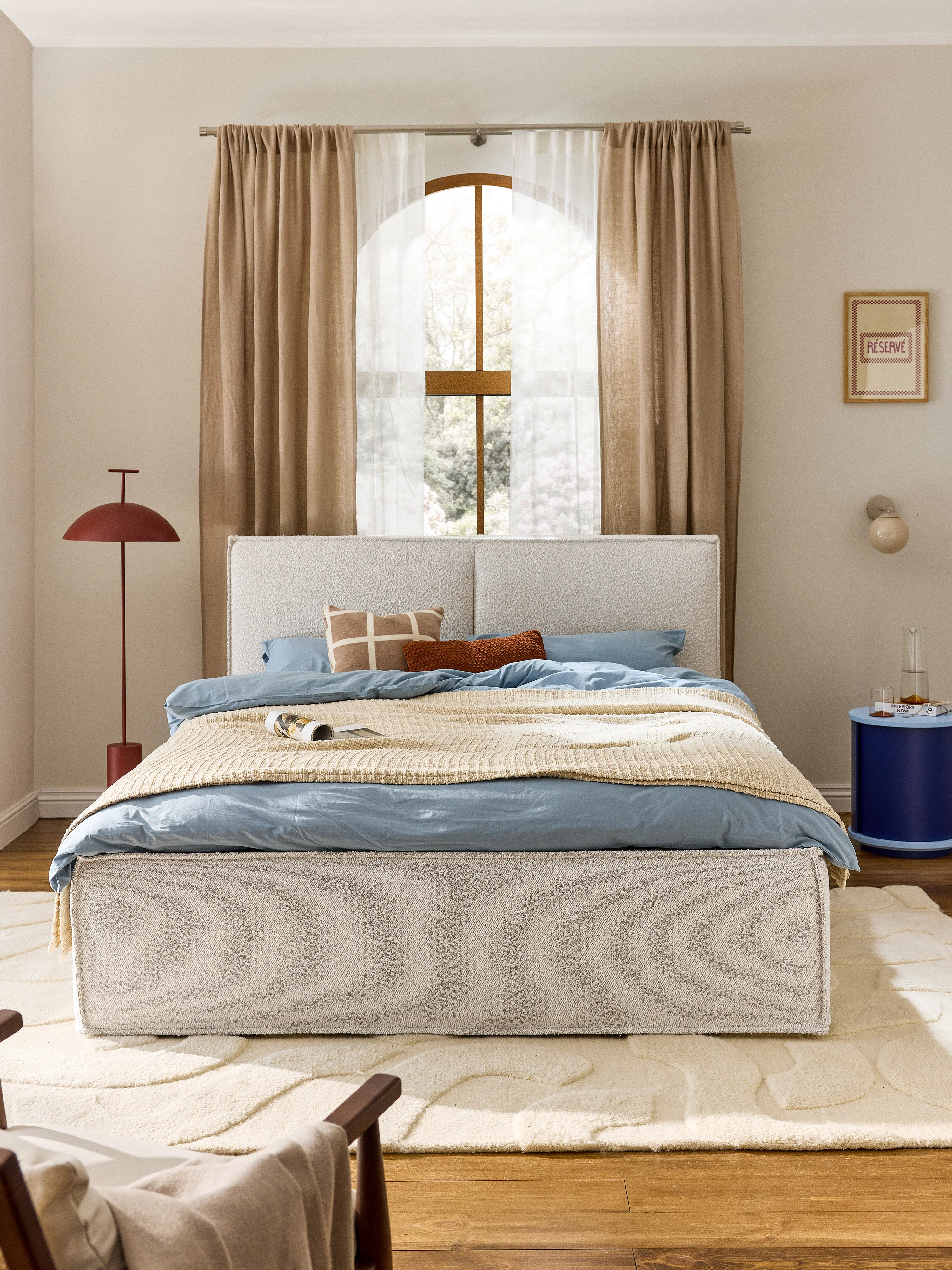 Bouclé gestoffeerd bed Dream