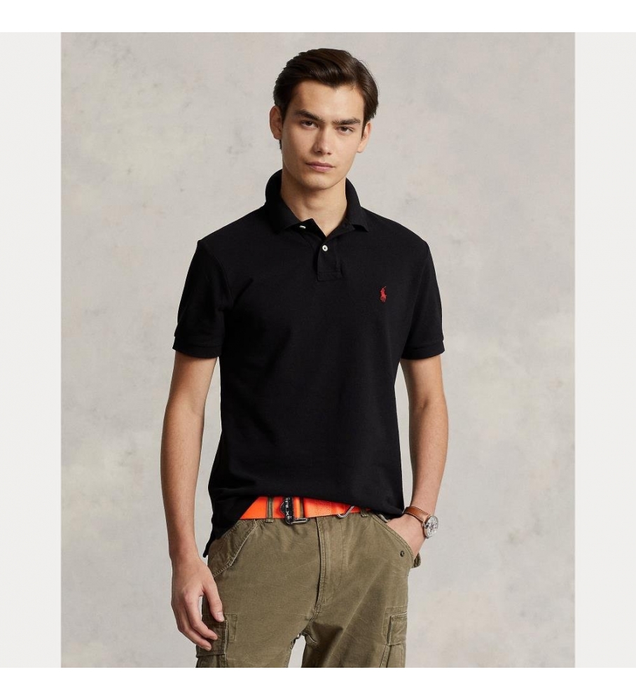 Polo Ralph Lauren Slim Fit Piqué Preto