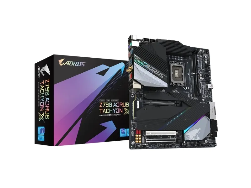 [OUTLET] - AORUS Z790 TACHYON x - Bundkort - udvidet ATX - LGA1700 sokkel - Z790 Chipset - USB 3.2 Gen 1, USB 3.2 Gen 2, USB-C 3.2 Gen 2x2 - 2.5 Gigabit LAN, Bluetooth, Wi-Fi - onboard grafik (CPU påkrævet) - HD Audio (8-kanaler)