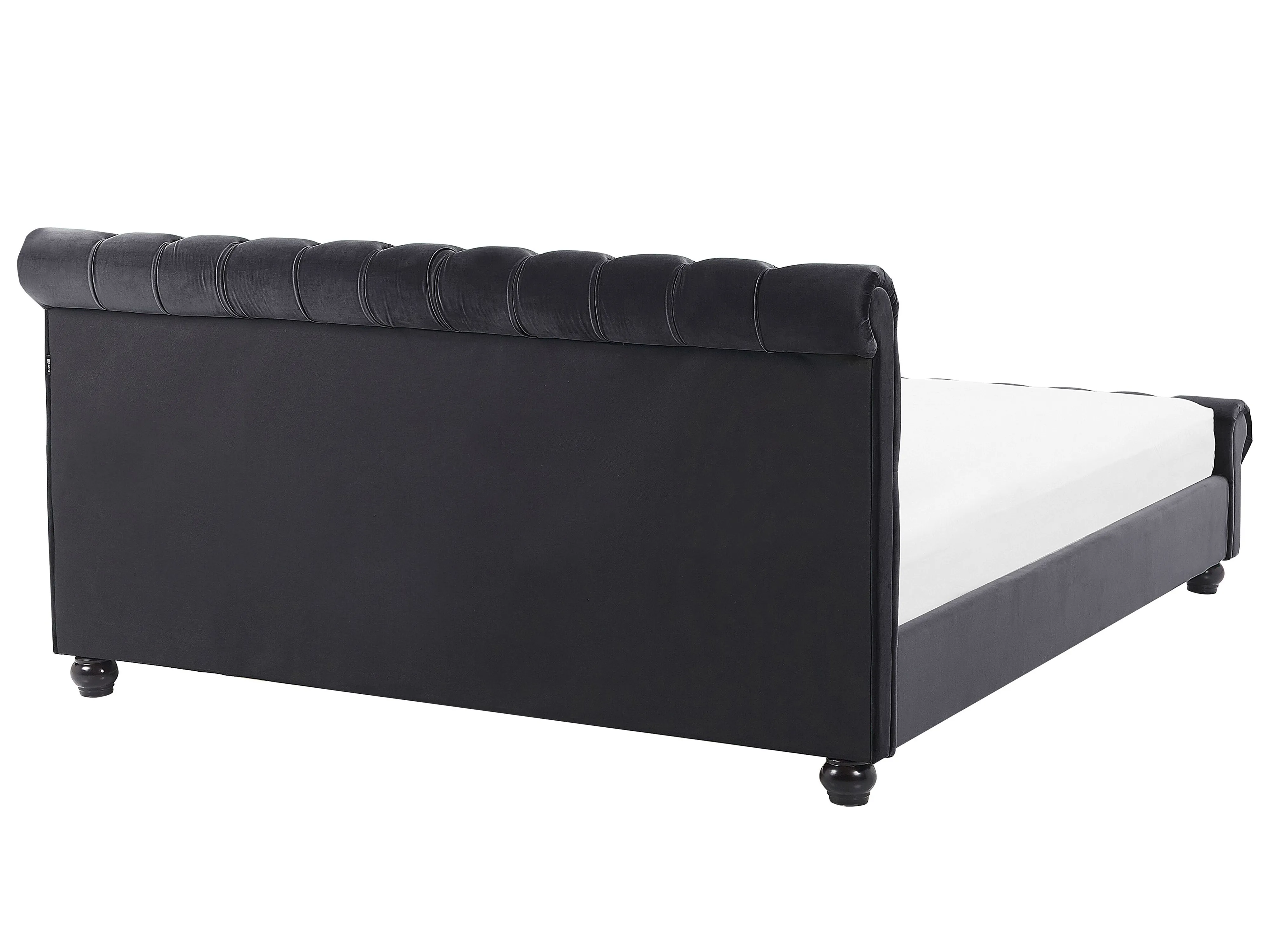 Waterbed Fluweel AVALLON 180 x 200 cm Zwart