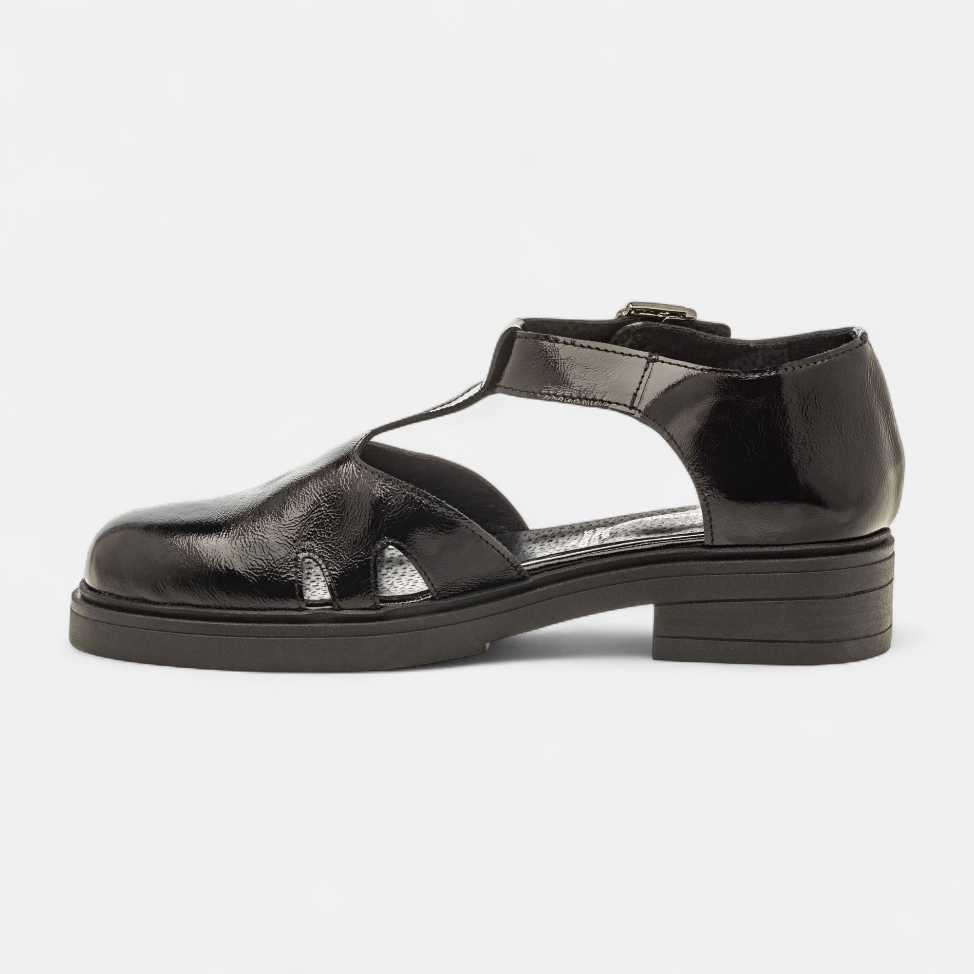 Babies Femme en cuir noir vernis