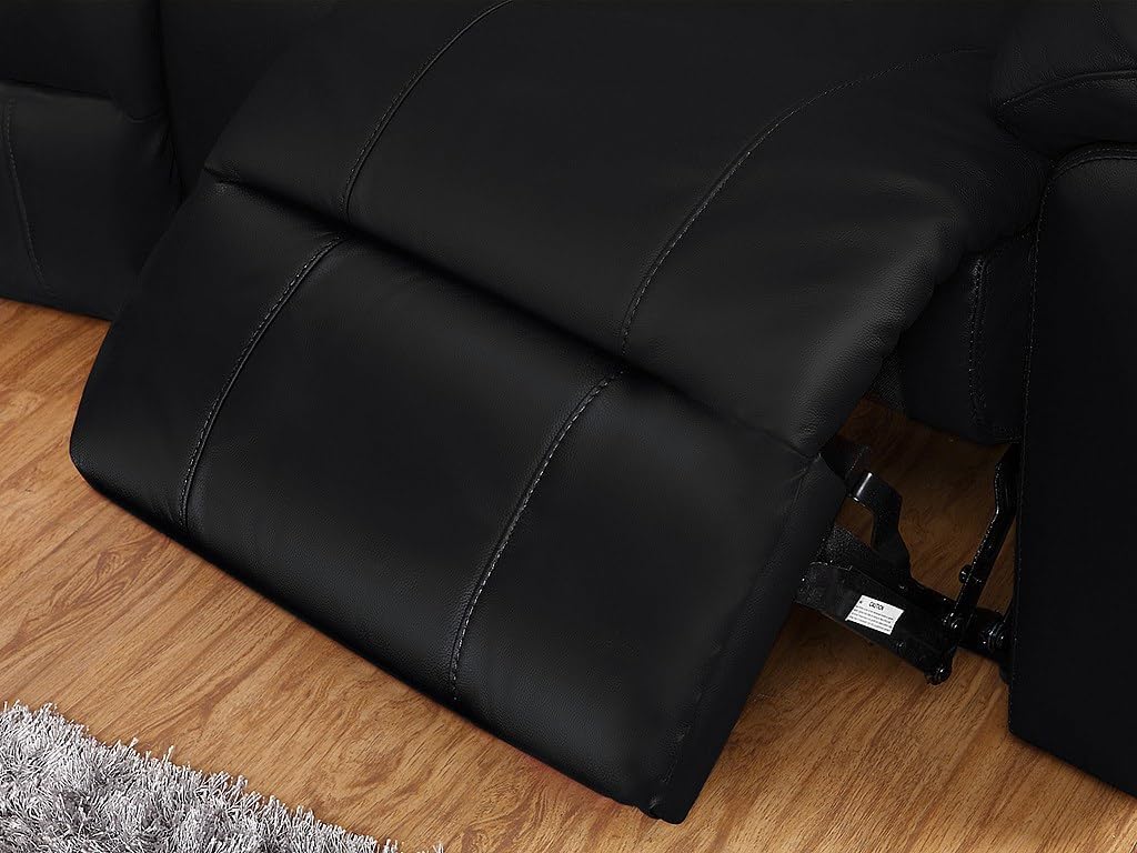 Vente-unique-Relaxsofa 3-Sitzer - Leder - Schwarz - Aroma