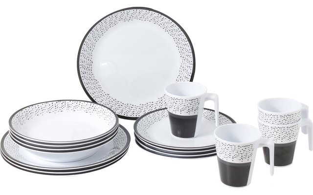 Brunner Prallin Geschirr-Set 16 tlg. weiß