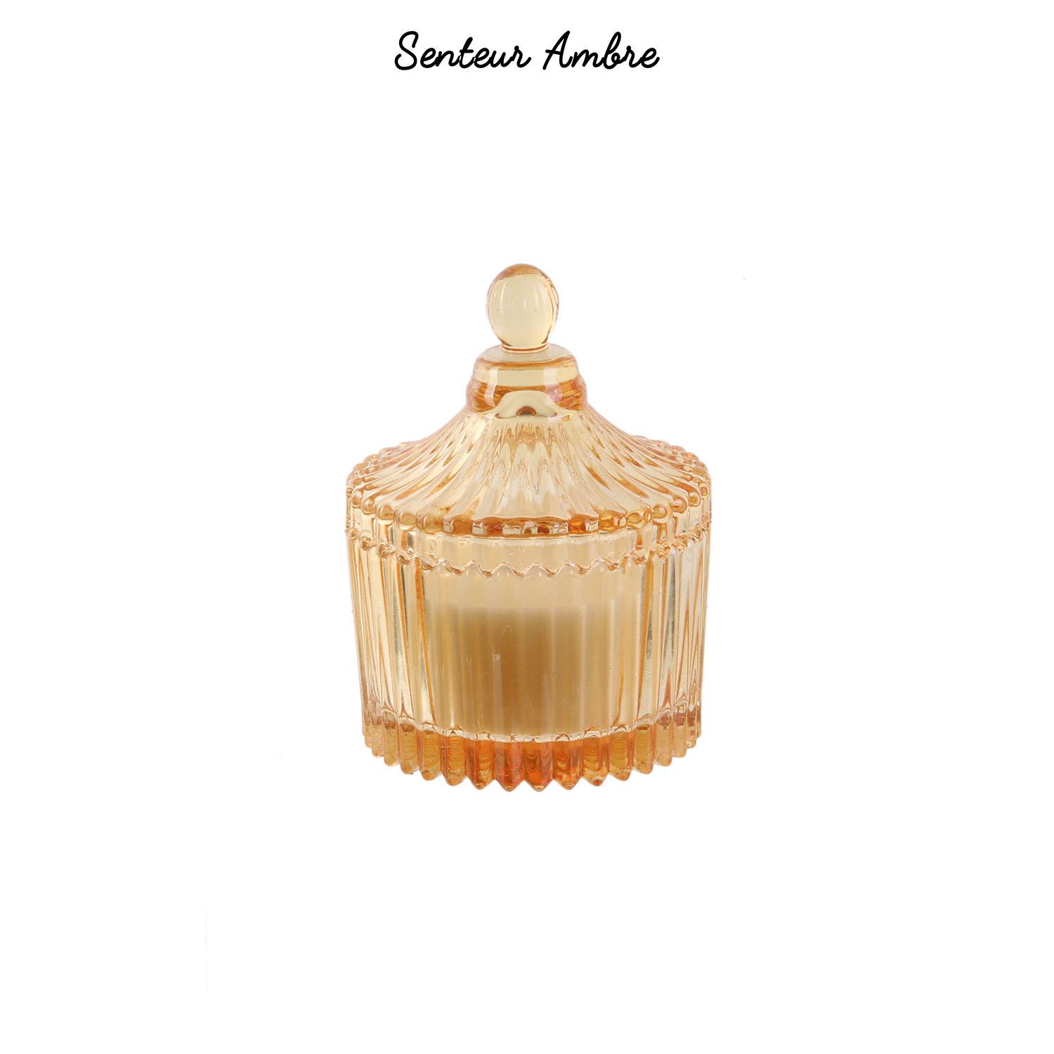 BOUGIE BOHEME ECRIN EN VERRE 6.5X9CM