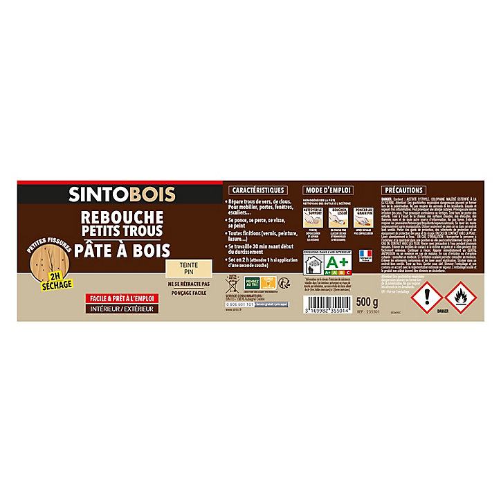 Pâte bois tradition pin Sintobois 500g