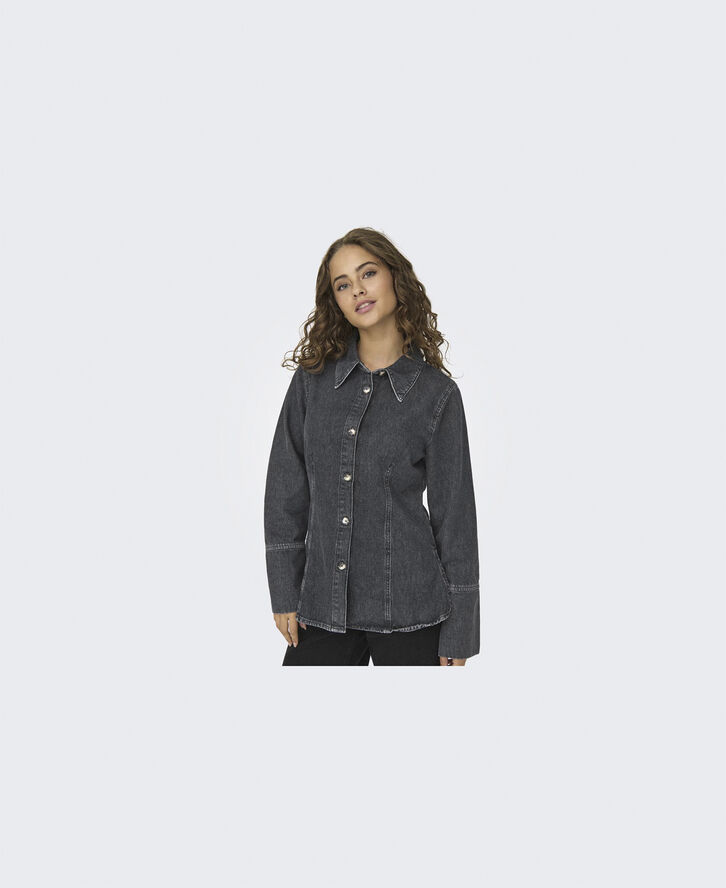 ONLY ONLNARA L/S FITTED DNM SHIRT SIK Washed black