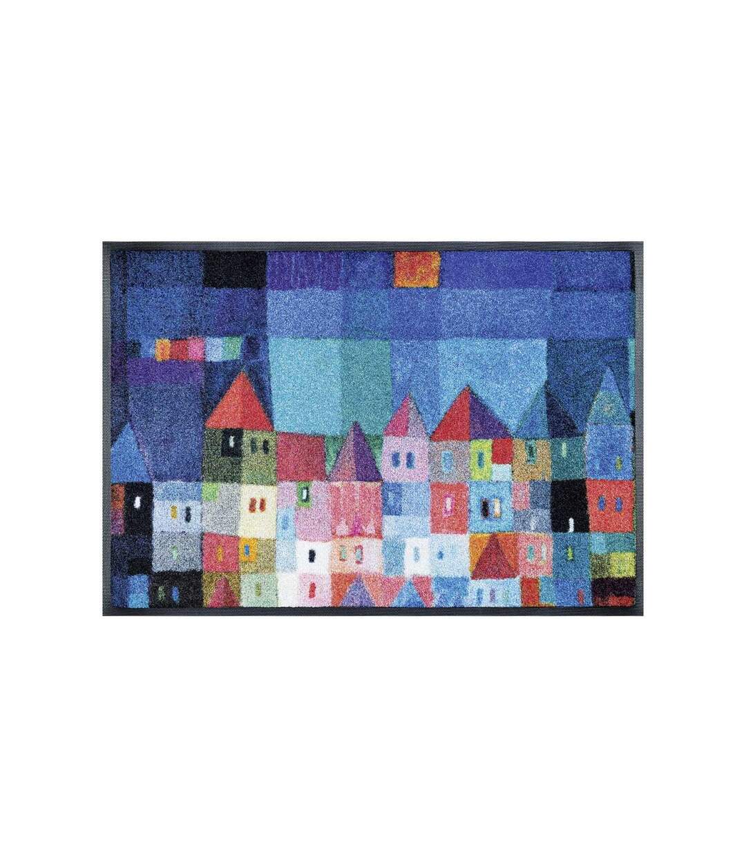 Paillasson COLOURFUL HOUSES TX en polyamide doux et soyeux OEKO TEX Fait en Europe