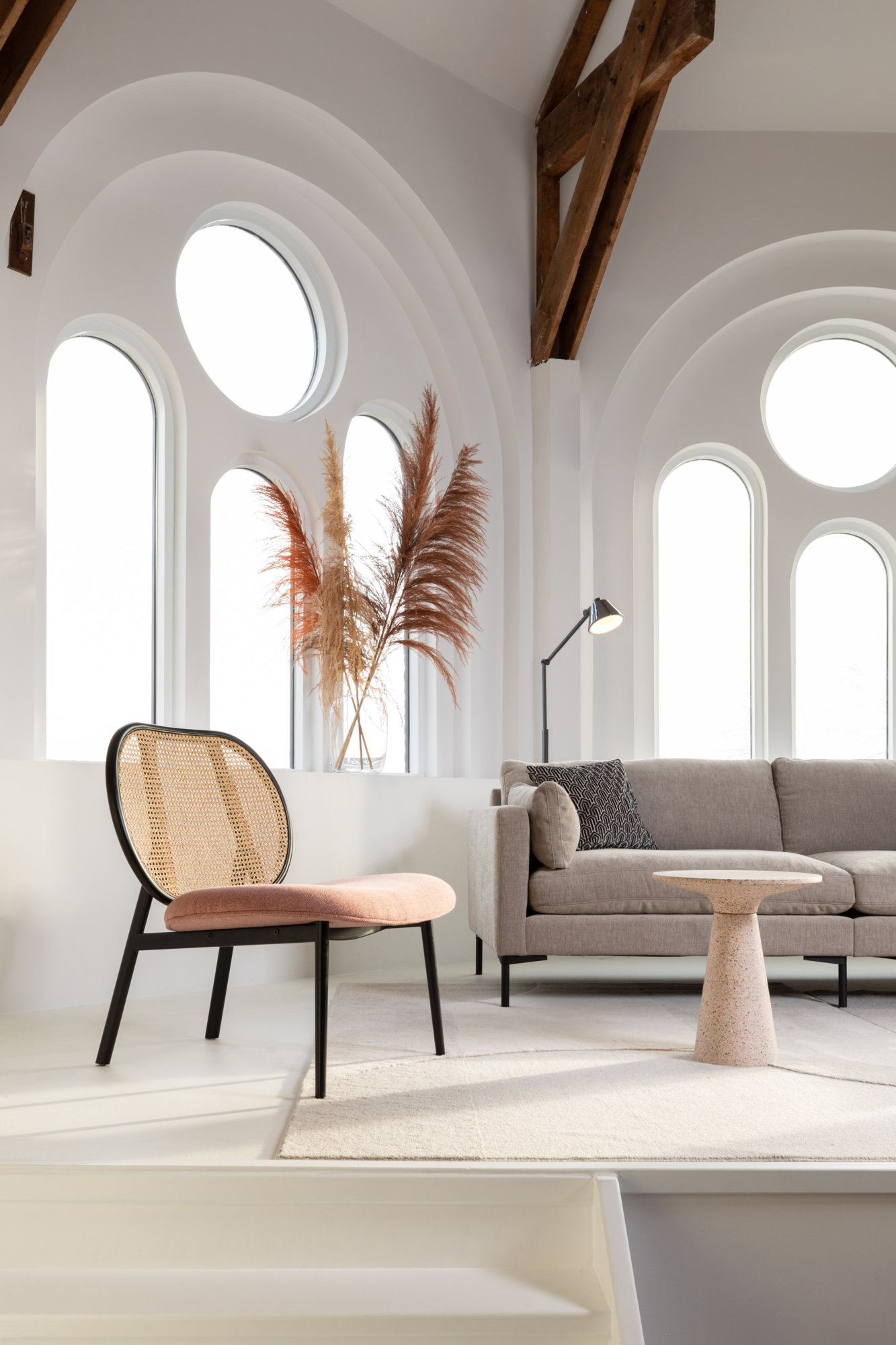 Fauteuil Spike Naturel/Roze