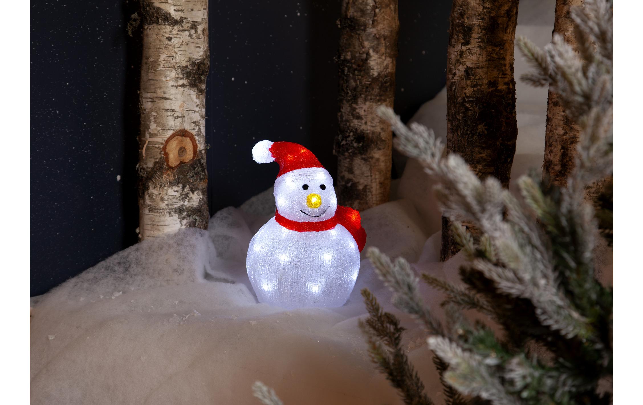 LED-Figur Crystalo Schneemann, 25 cm, TransparentSchneemann mit LED Beleuchtung