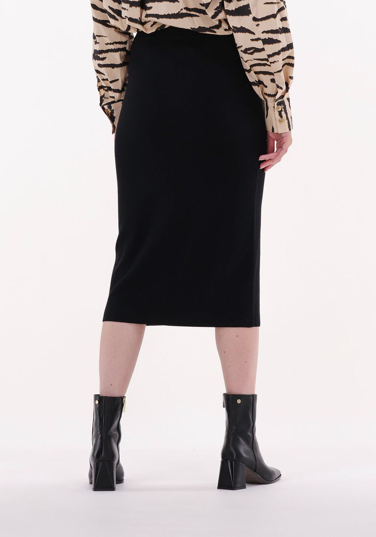 SECOND FEMALE zwarte second female midirok menthina knit skirt