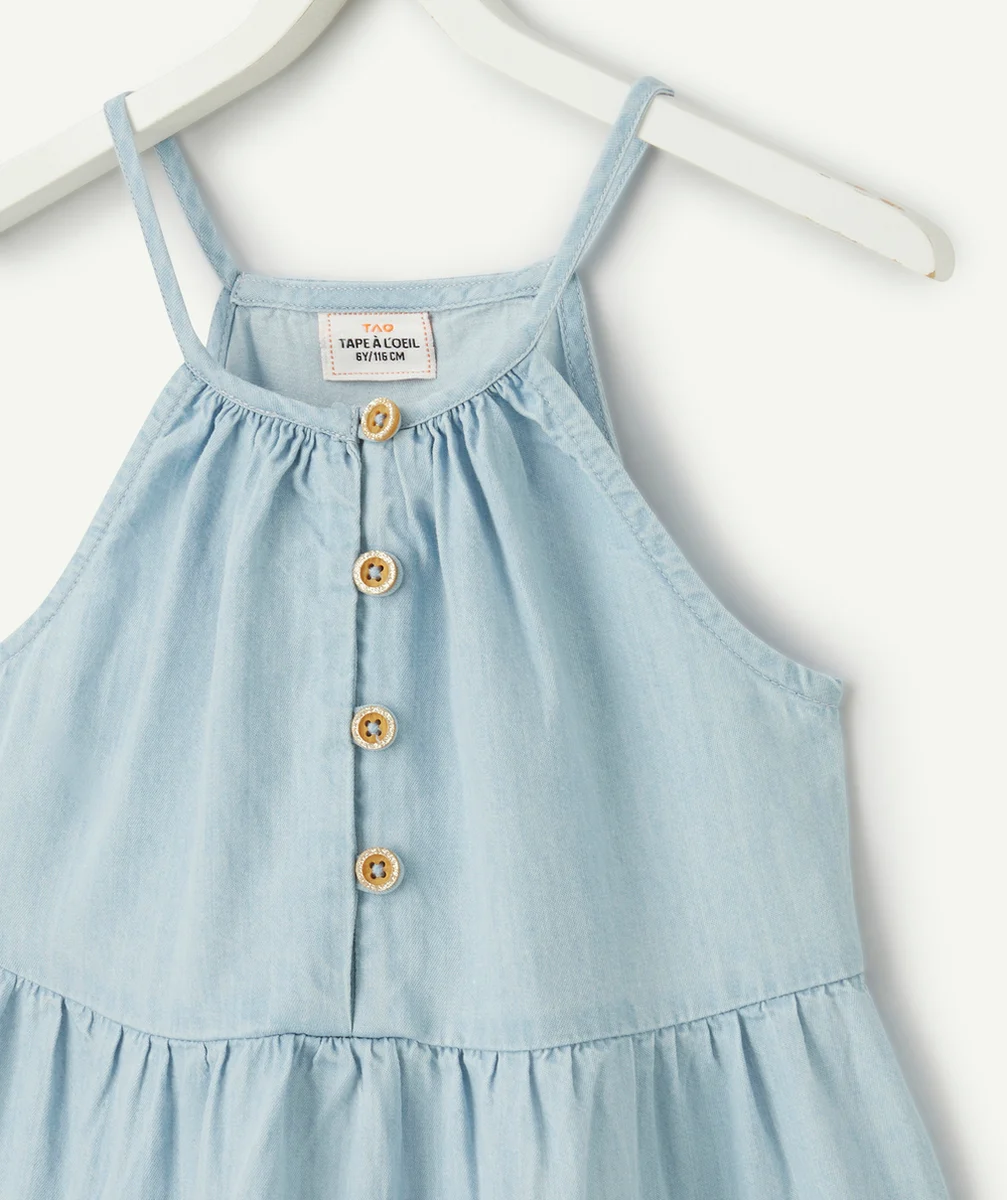 robe à bretelles fille en denim low impact léger