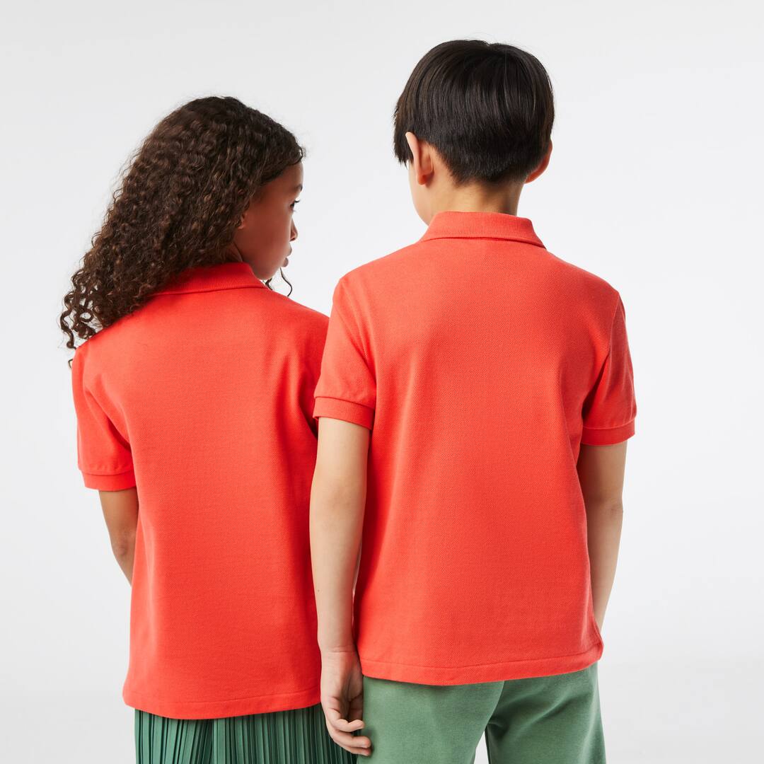 Polo enfant Lacoste regular fit en petit piqué uni Polos - Orange - Lacoste - Enfant
