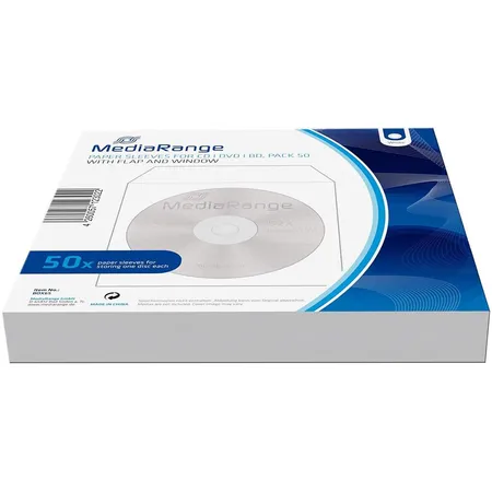 Mediarange CD/DVD Papierhüllen mit Fenster, 50 Stück