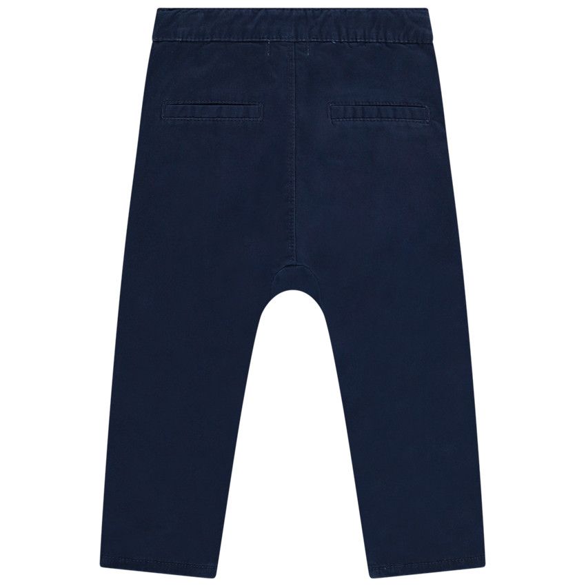 Pantalon fitté en twill uni pour bébé garçon - Bleu marine
