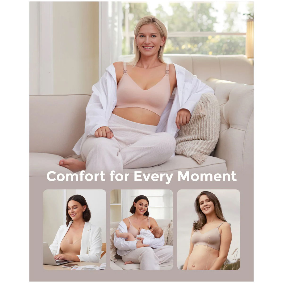 MomcozyMomcozy   YN21 Smooth ultra weicher Still BH beige L