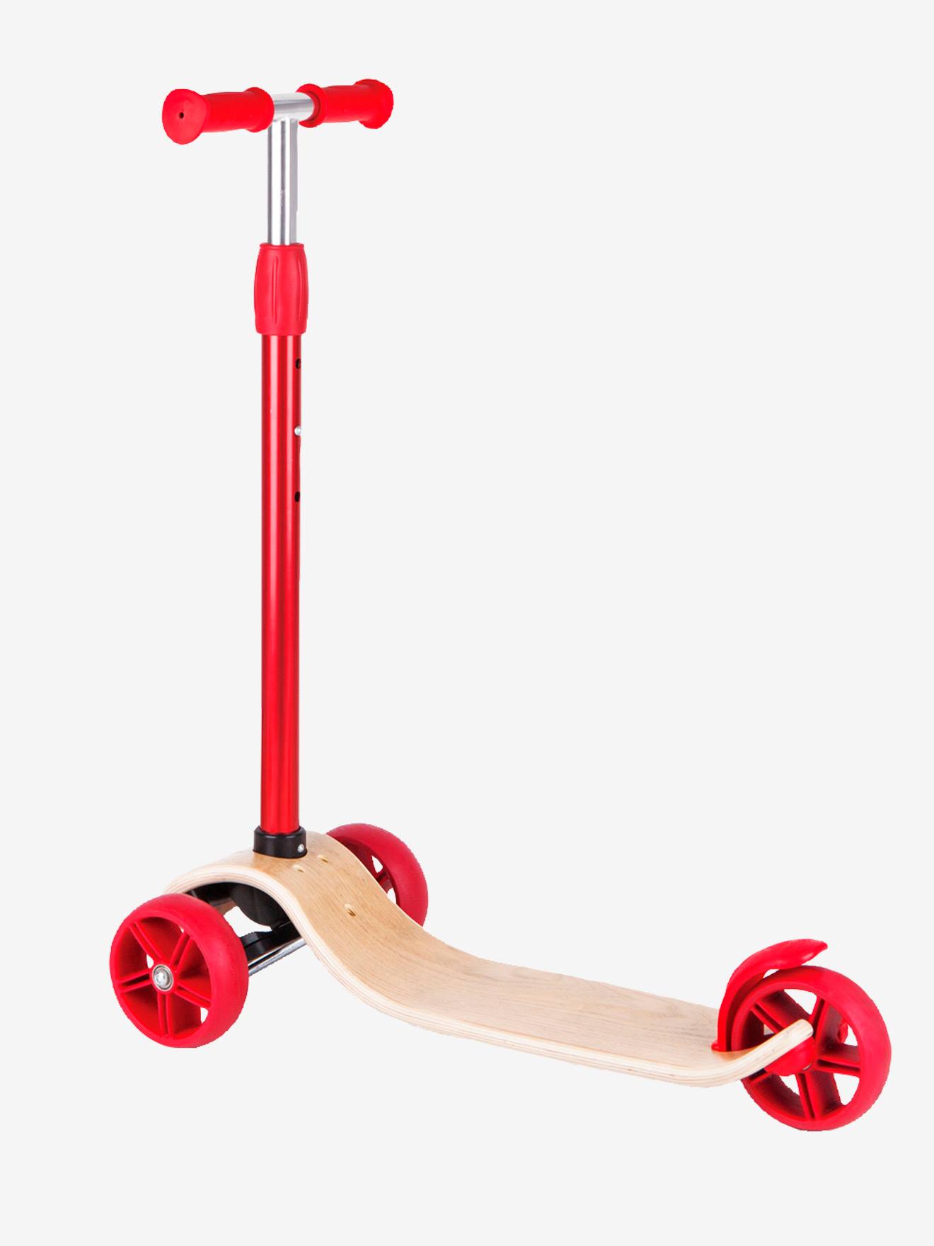 Patinete HAPE, vermelho claro, liso com detalhes.