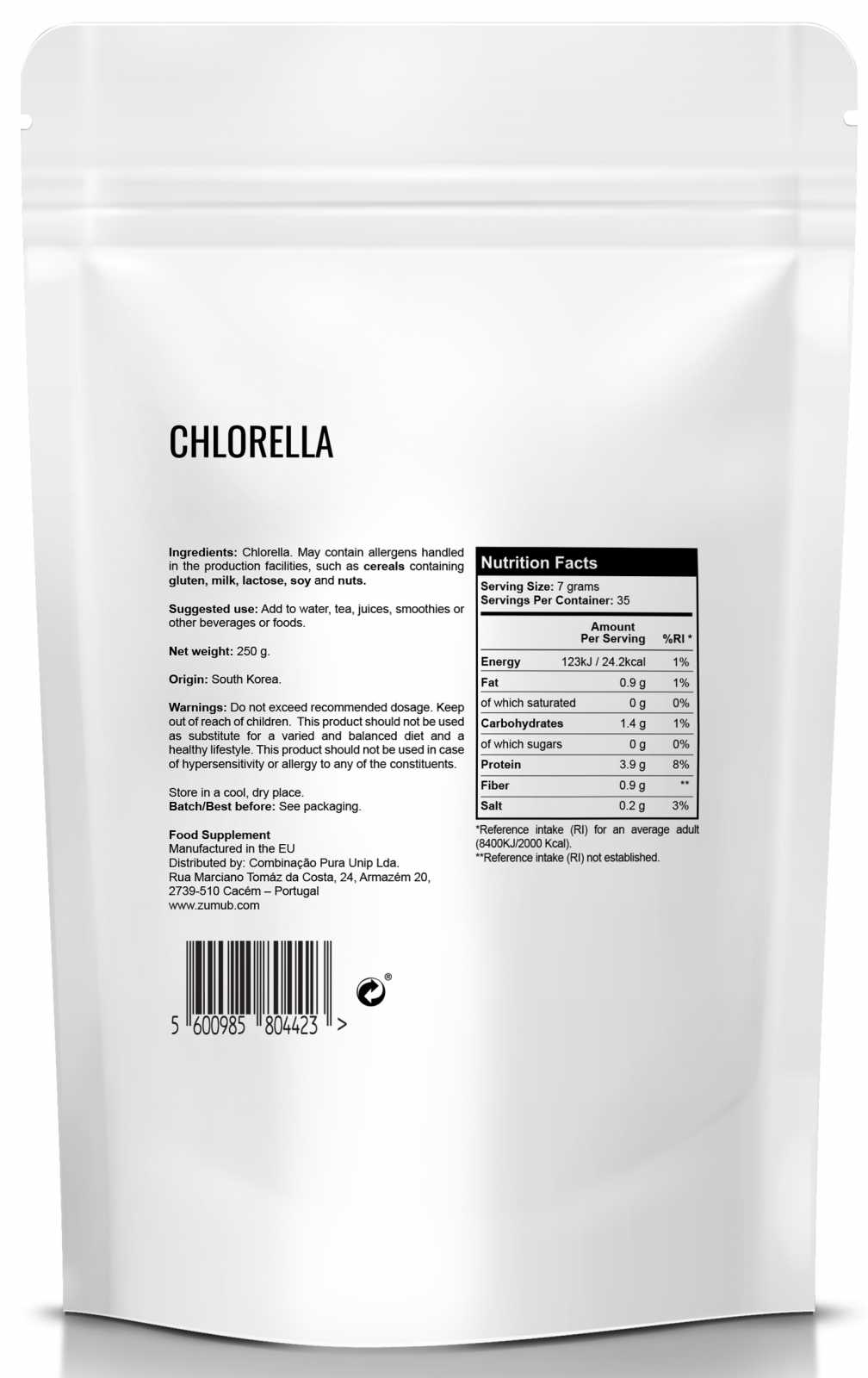 Pó de clorela Zumub 250g
