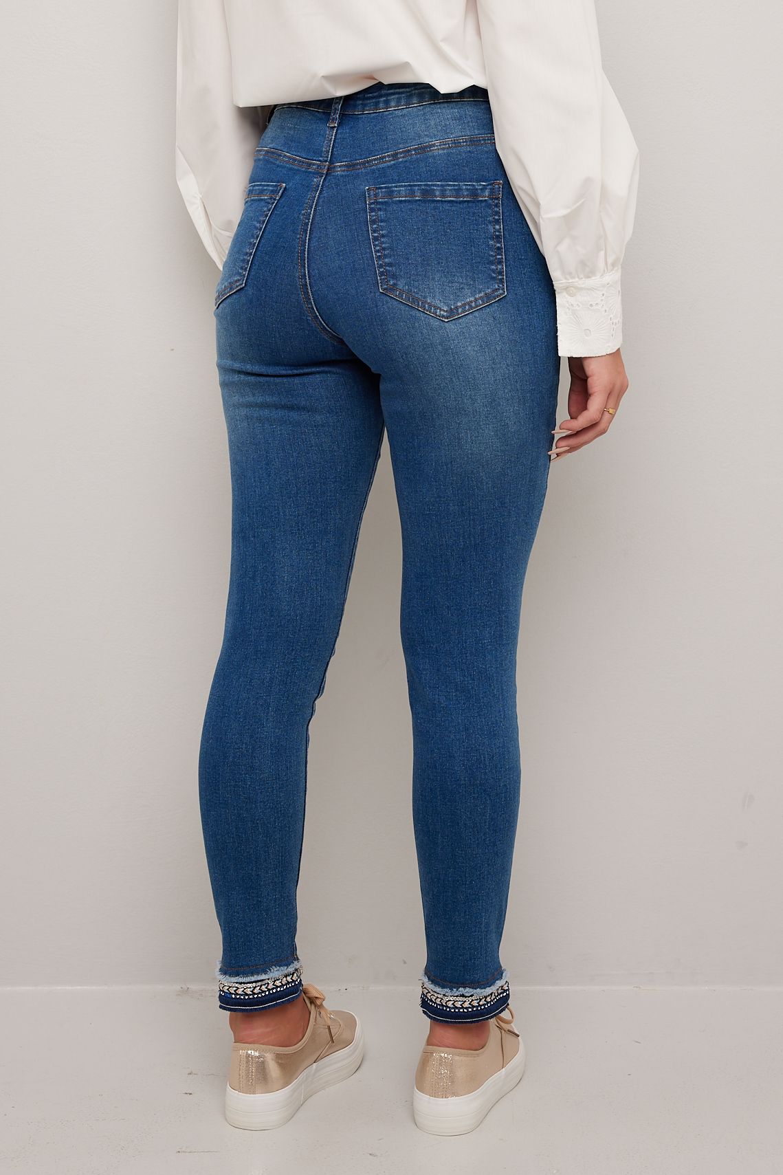 Camilla jeans med strassbånd