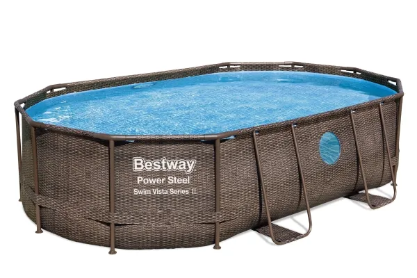Bestway Power Steel 56946, 10949 L, Indrammet pool, Voksen & barn, Stige, Brun, 64,7 kg