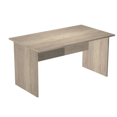 Bureau droit Trend - L140 - Pieds panneaux - plateau imitation chêne canadien