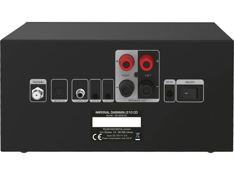 Imperial Micro-HiFi Anlage Dabman i310 CD Schwarz Kompaktes HiFi-Micro-System mit DAB /UKW- und Internetradio-Empfang