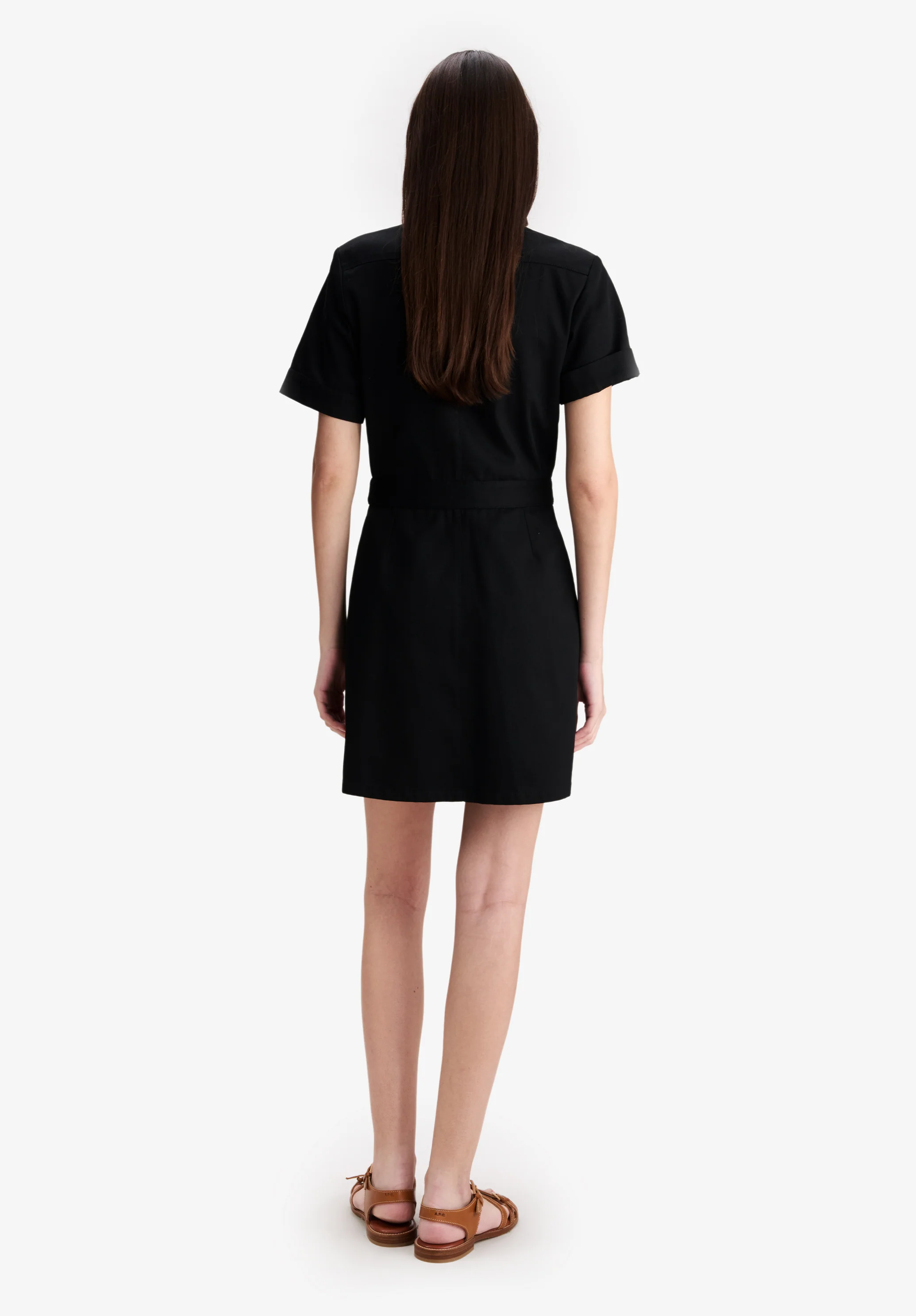 Robe noire en moleskine - Noir