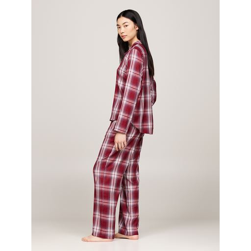 Tommy Hilfiger Flannel Pyjamassæt, Plaid Check Deep Rouge, L
