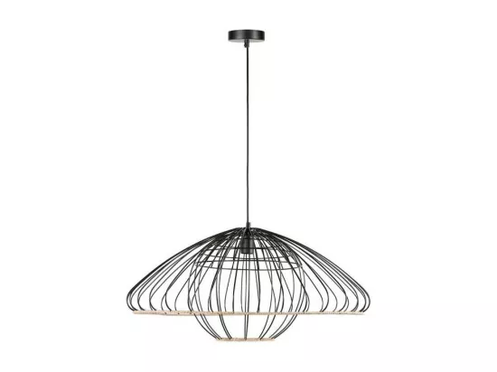 Suspension filaire métal et rotin Neptune - Ostaria