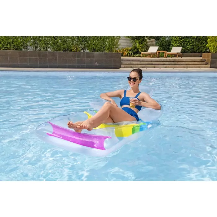 (165x89cm) Poolliege Summer Colors Aufblasbarer Pool Sessel Wasser Luftmatratze Liegesofa Badeinsel (43011) - Bunt