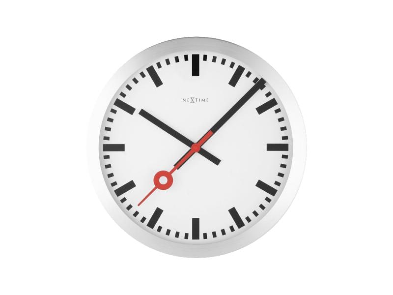 NeXtime Wanduhr Station Ø 35 cm Weiss Analoge Wanduhr