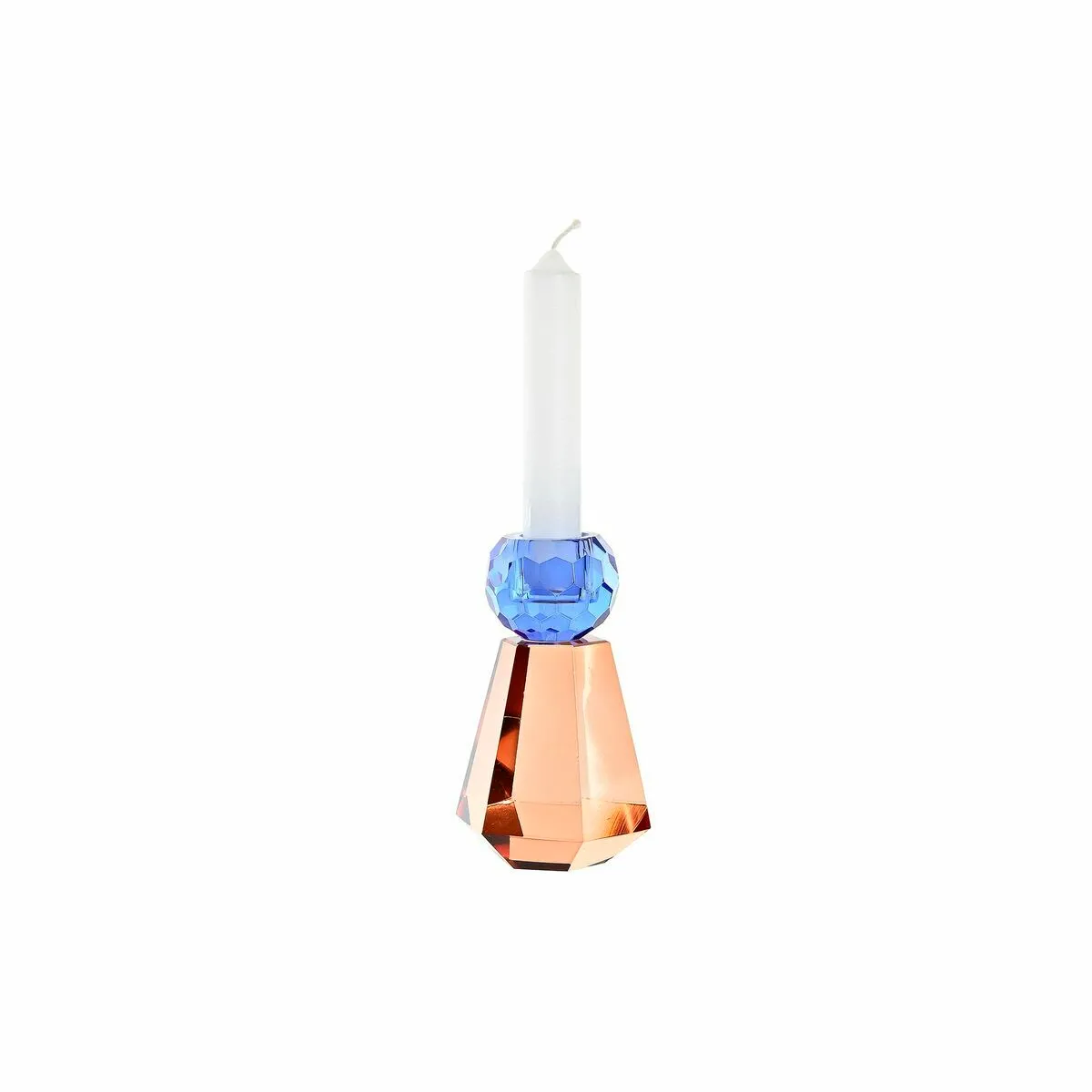 DKD Home Decor Bougeoir Bleu Ambre