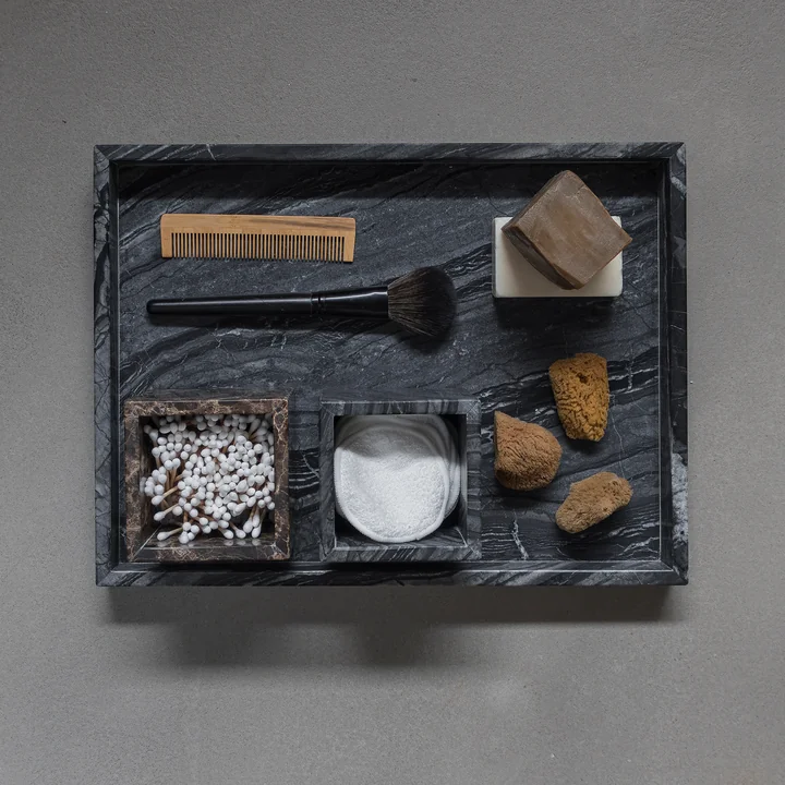 Mette Ditmer - Marble Tablett, 16 x 31 cm, dark forest