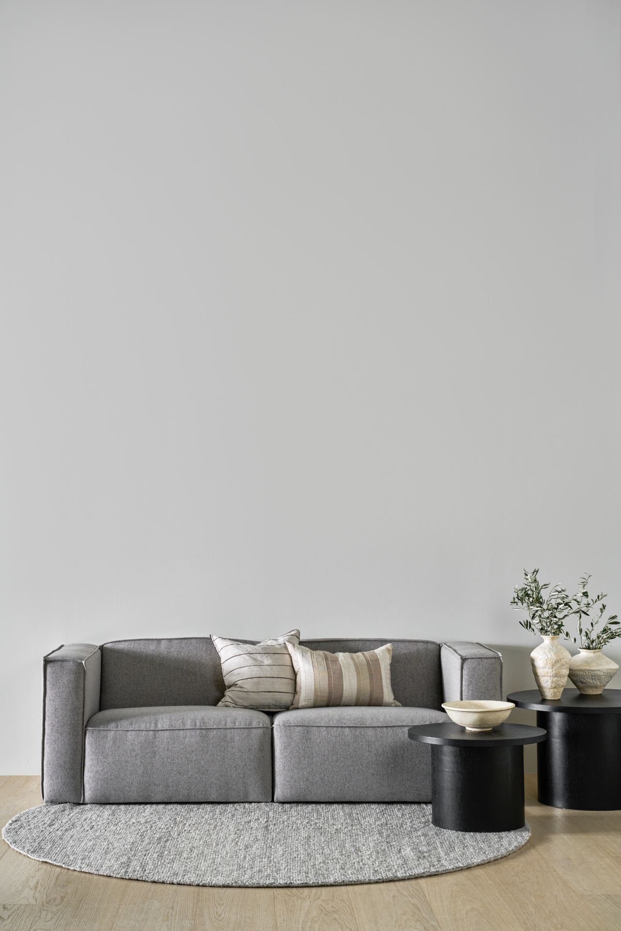 Modulsofa 1,5 seter m/armlene venstre grå - 110x93x73 cm
