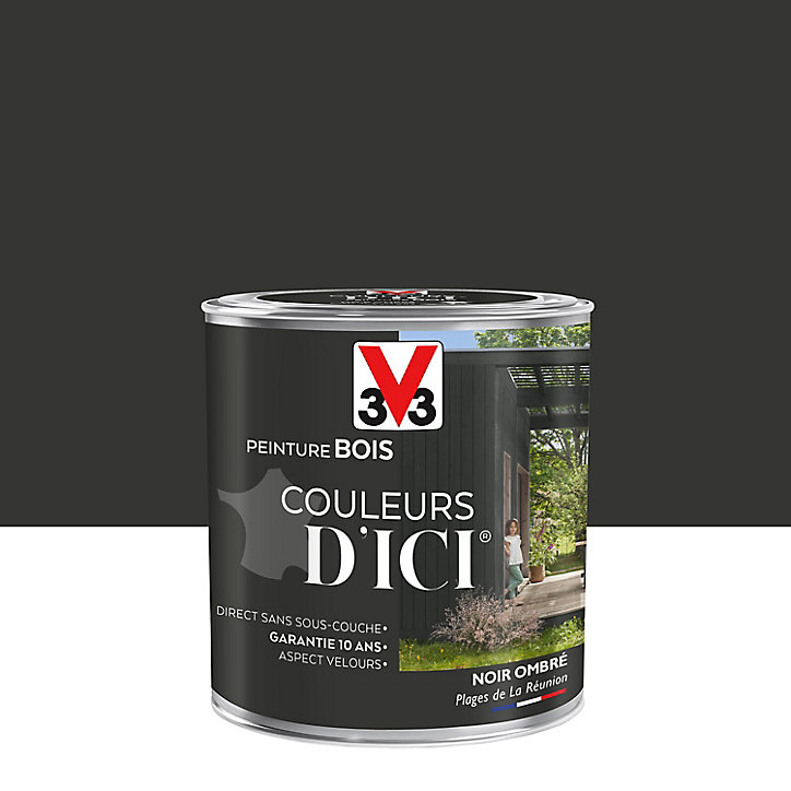 Peinture extérieure bois Couleurs d'ici noir ombré Velours V33 0,5L