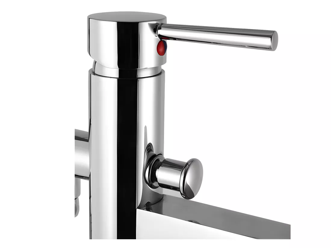 Ensemble baignoire îlot blanche TWIGGY + robinet mitigeur sur pied HARU