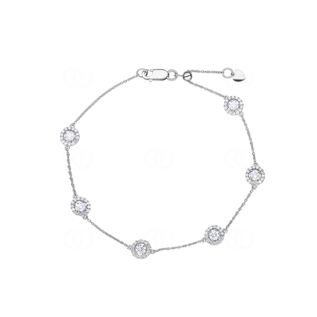 1.00 Karat Diamantarmband 750/18 K Weissgold