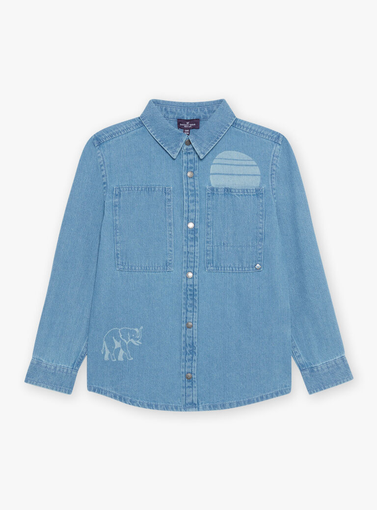 Chemise en jean bleu savane