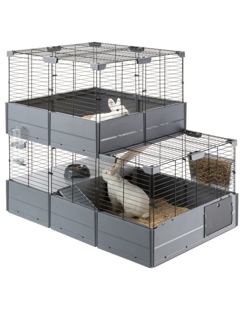 Ferplast Multipla Double - Dierenverblijf - 107.5x72x96.5 cm Grijs