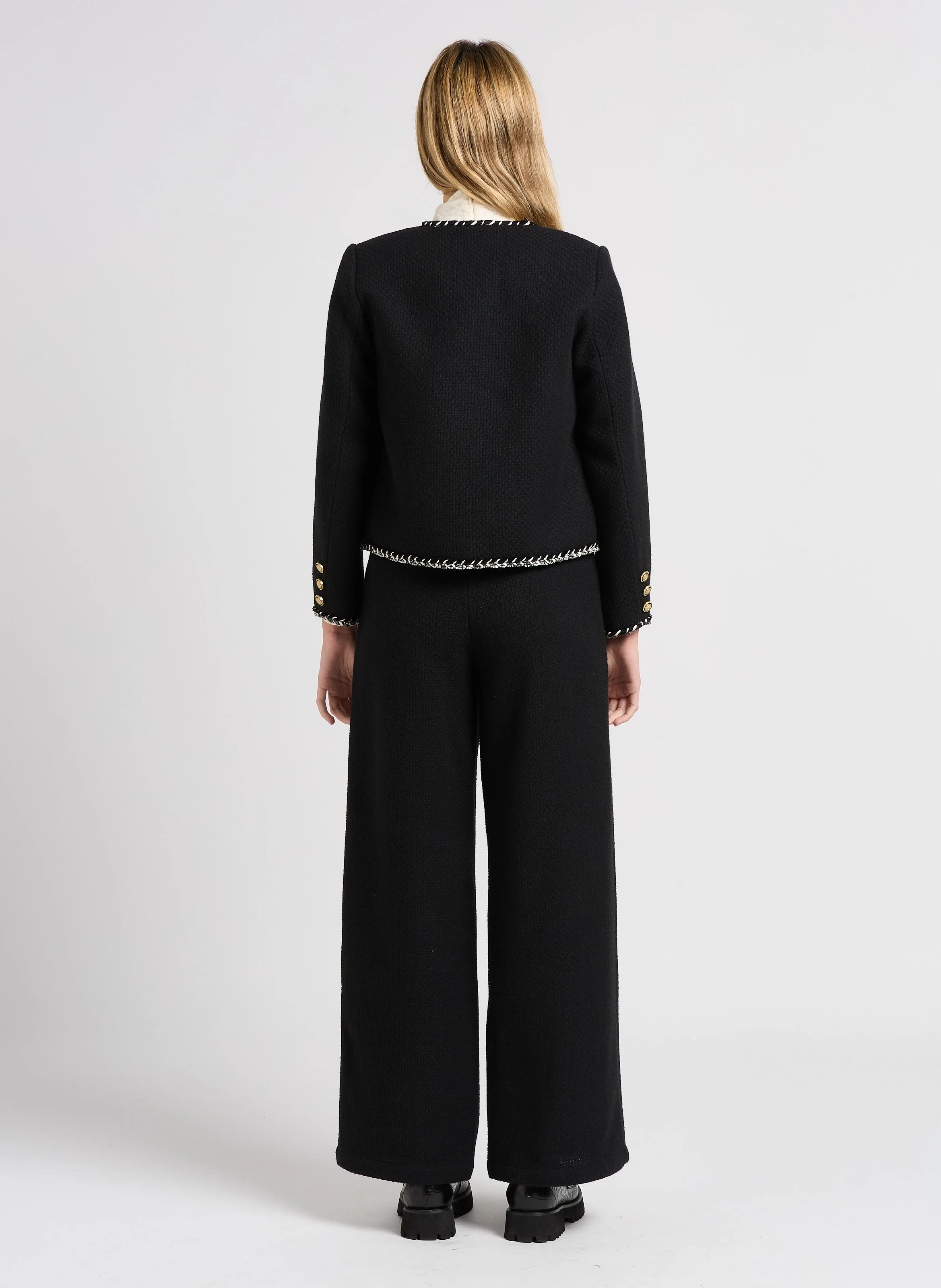 JOY - Pantalon évasé taille haute | Noir