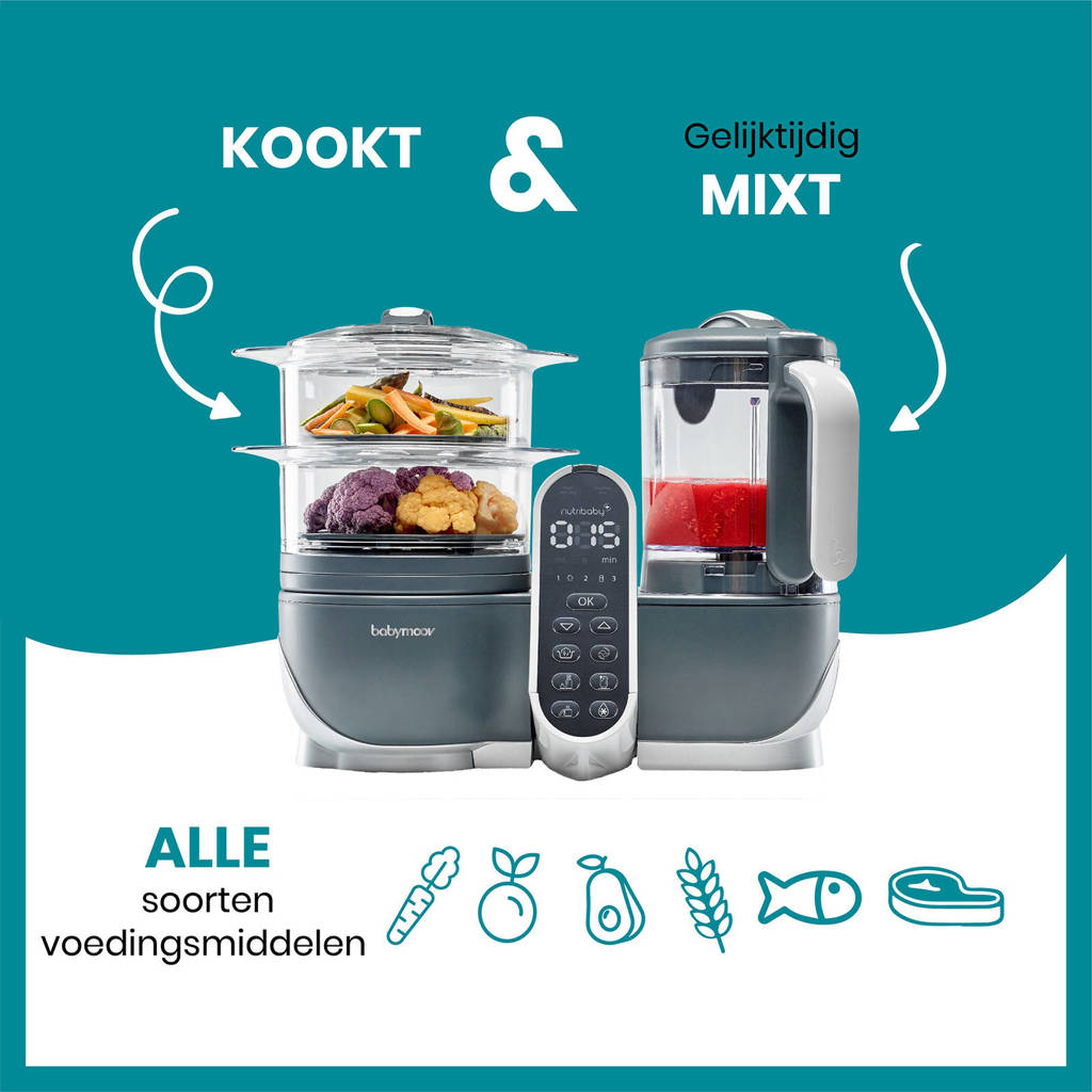 Nutribaby(+) stoomkoker en blender industrial grey