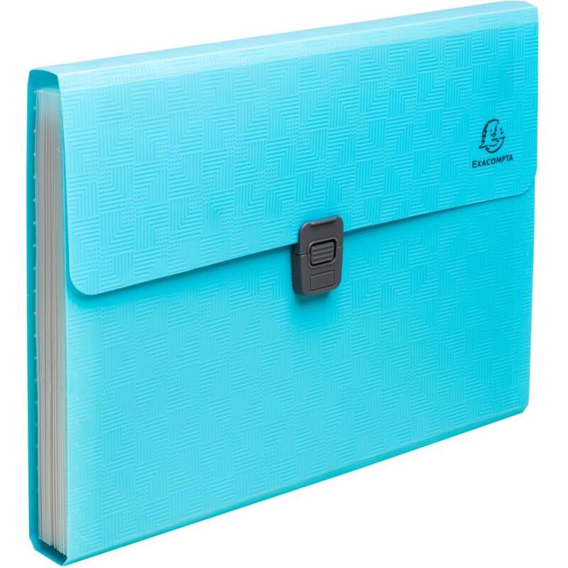 Trieur valisette 13 compartiments PP recyclé Pop'N Co - Cyan
