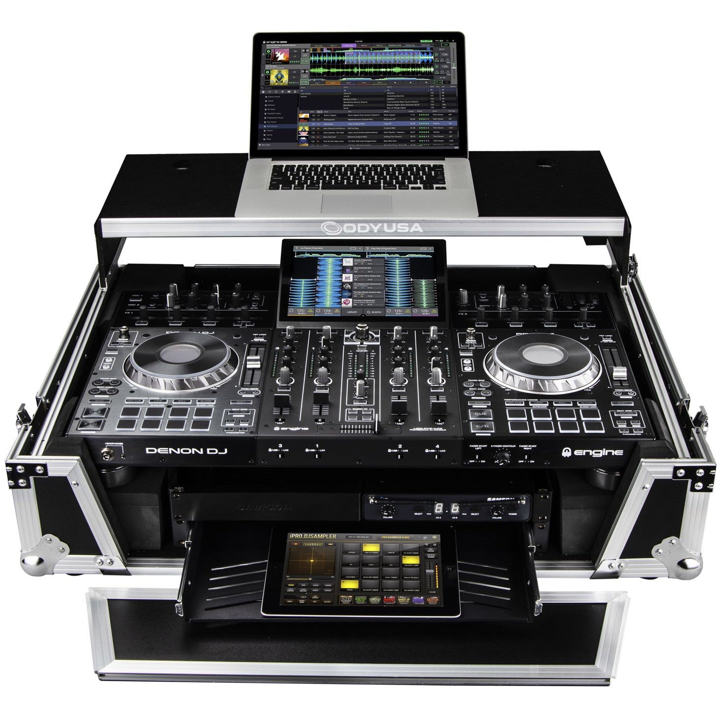 Odyssey FZGSPRIME4W2 flightcase voor Denon DJ Prime 4