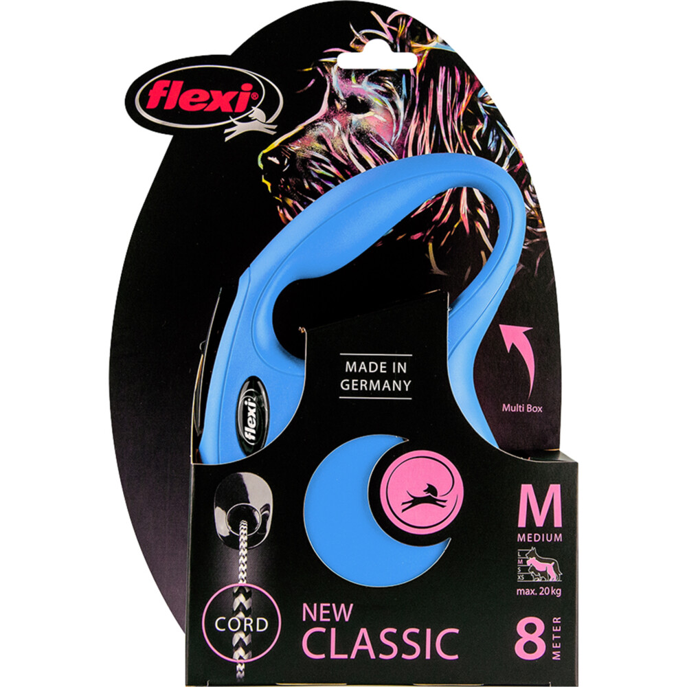 Flexi Rollijn Classic Koord 8 mtr tot 20 kg Blauw