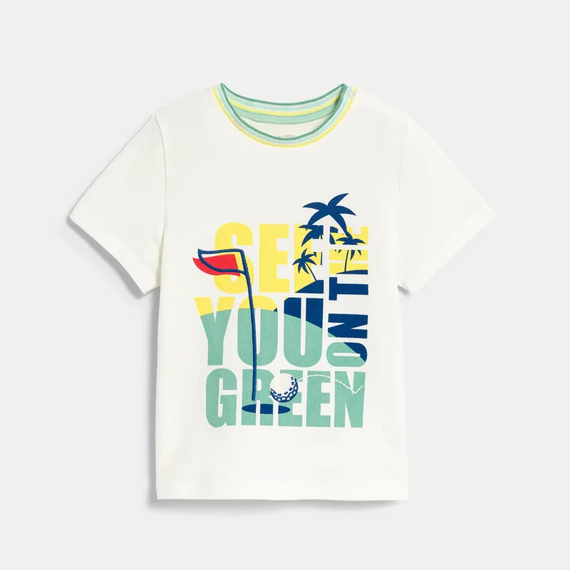 T-shirt maille piquée golf blanc bébé garçon Blanc