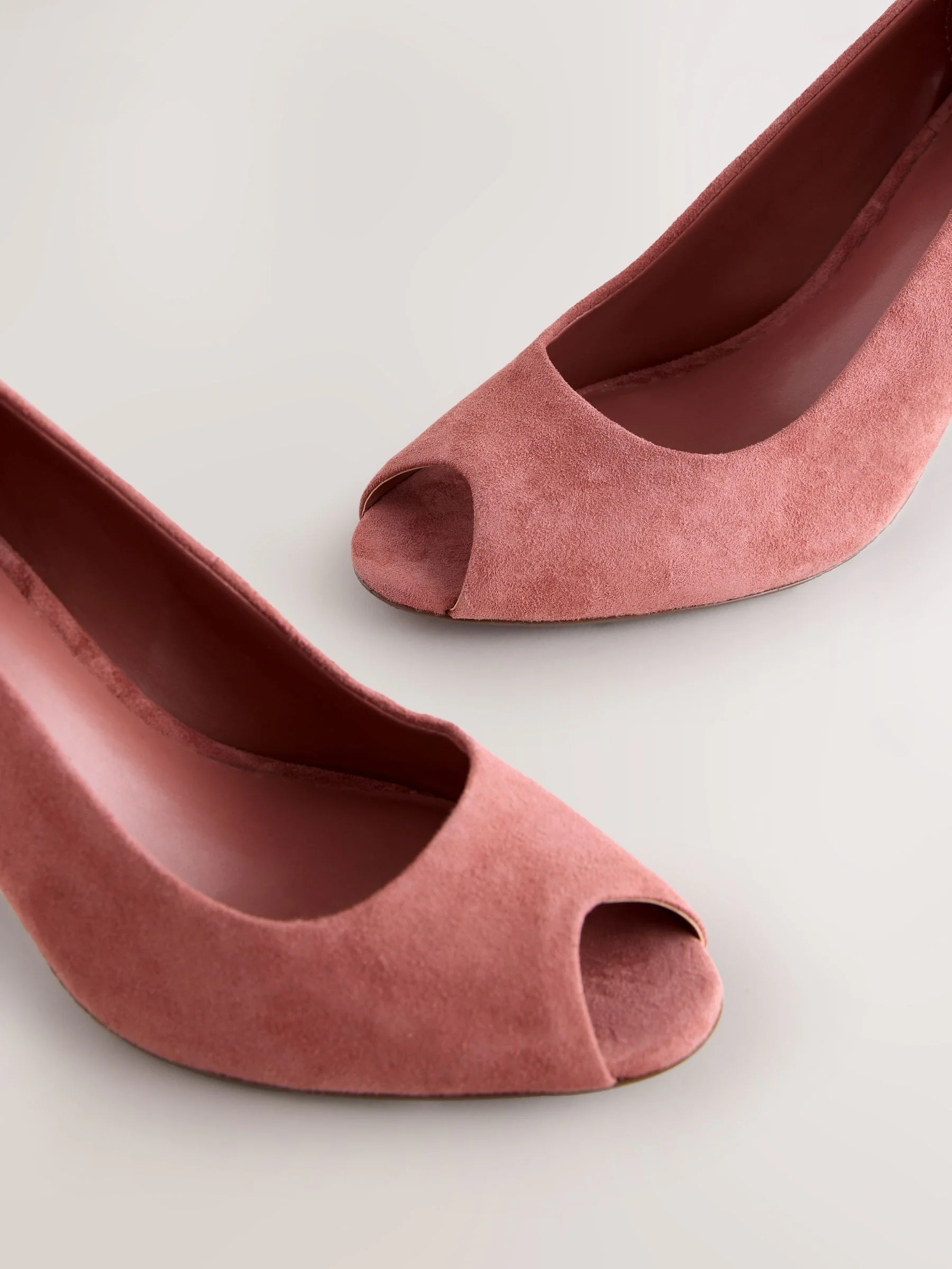 Rozenroze suède - Premium Leather Peep Toe Heels