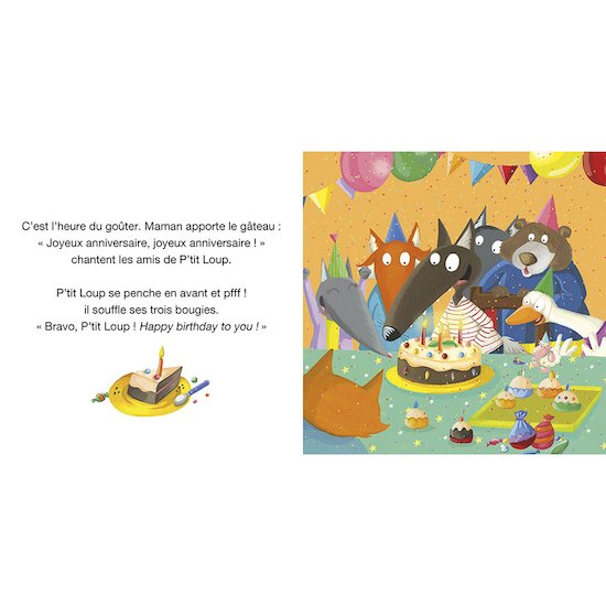 P'tit Loup fête son anniversaire   Orange        de               AUZOU