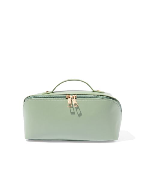 trousse de toilette à fermeture zip en diagonale 24x12x12 vert