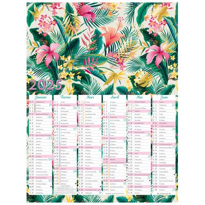 Calendrier Poster or - 6 mois par face - 32 x 42 cm - Oberthur