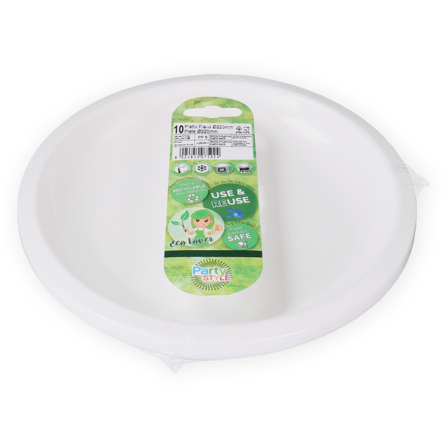 Goldplast Bord, Use & reuse, reusable, rond, 1-vaks, pP, Ø22cm, wit