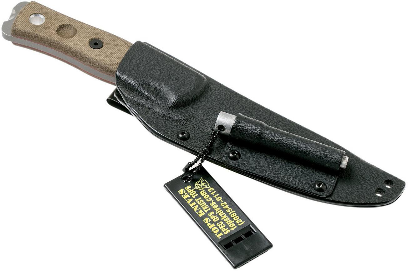 TOPS Knives B.O.B. Fieldcraft 154CM Green Canvas Micarta BROS-154-GCM bushcraftmes